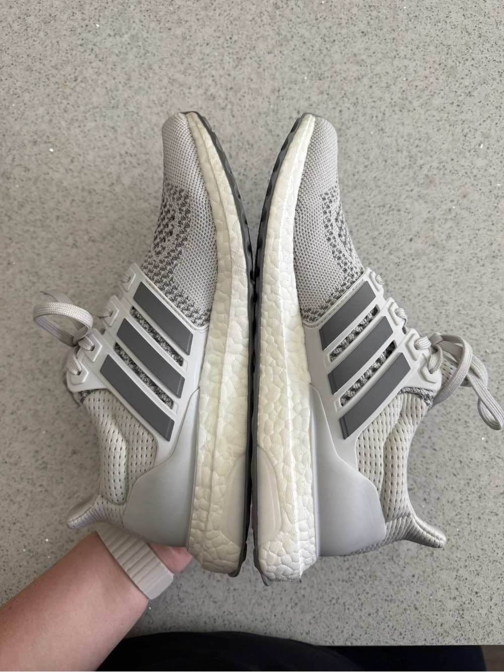 adidas Ultra Boost Grey Knit Running Sneakers Grey size 7.5 - Picture 4 of 10